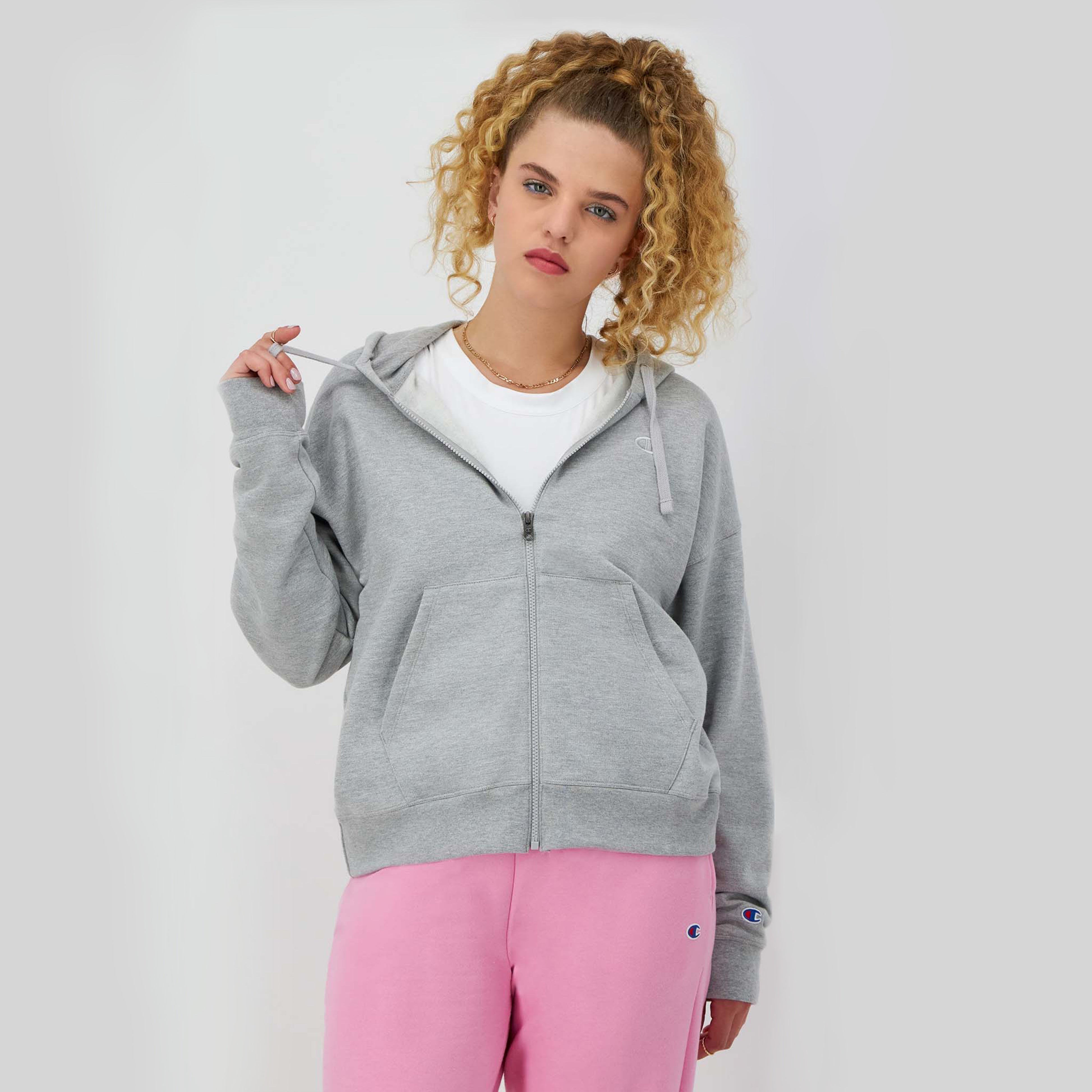 Men's Cotton Blend Zip-Up Hoodie with C Logo | Powerblend