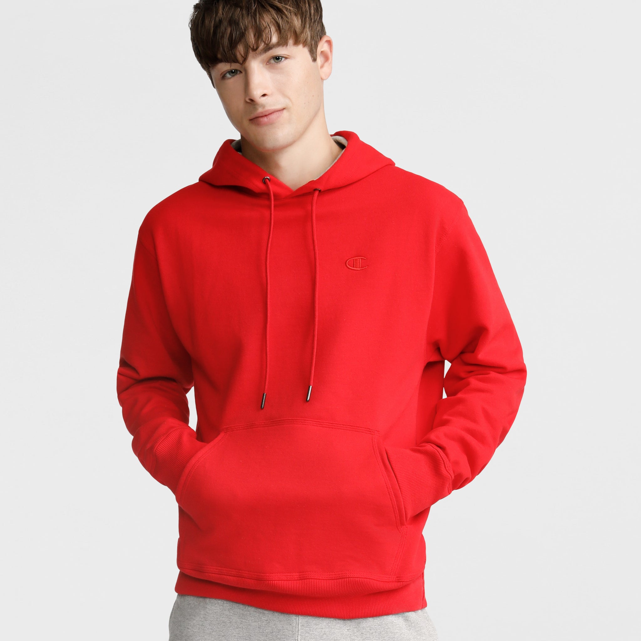 Men's Powerblend Hoodie with Embroidered Logo & Kangaroo Pocket | C Logo